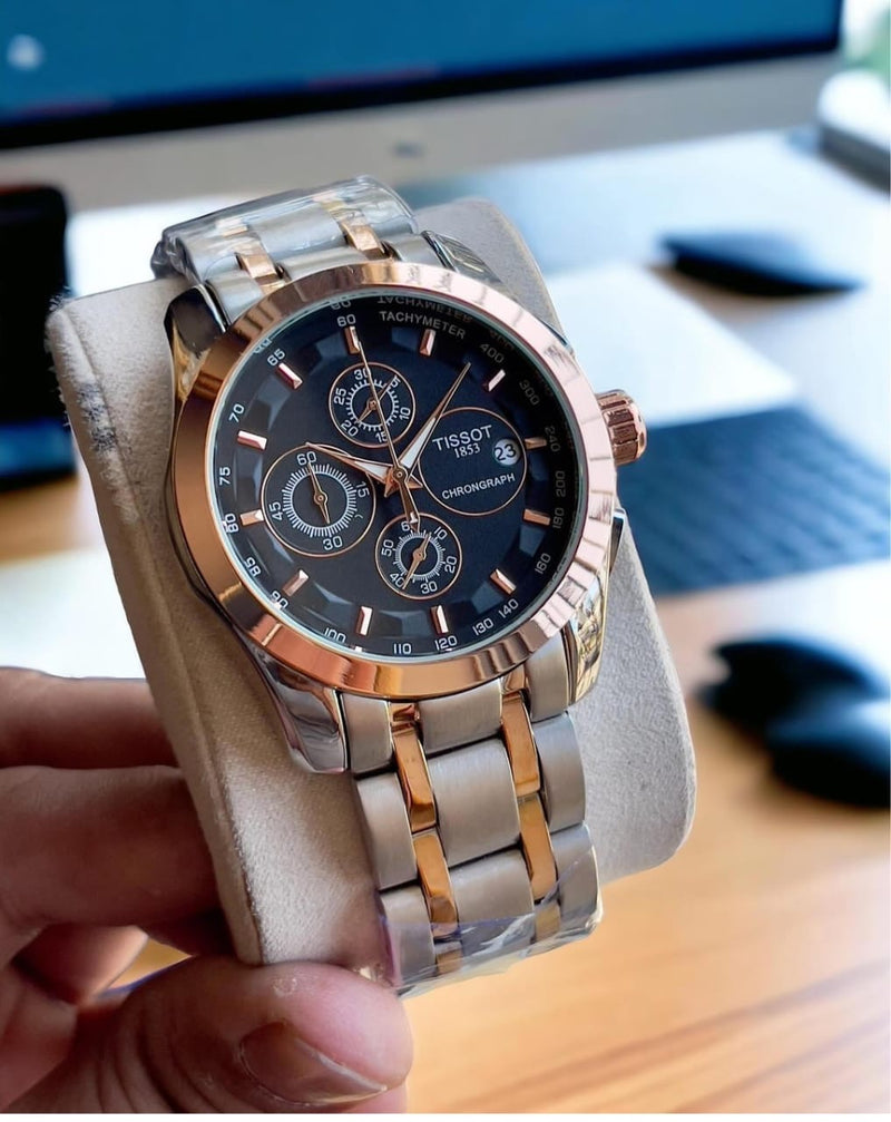 Tissot 1853-Two Tone Black Dial (Metal)
