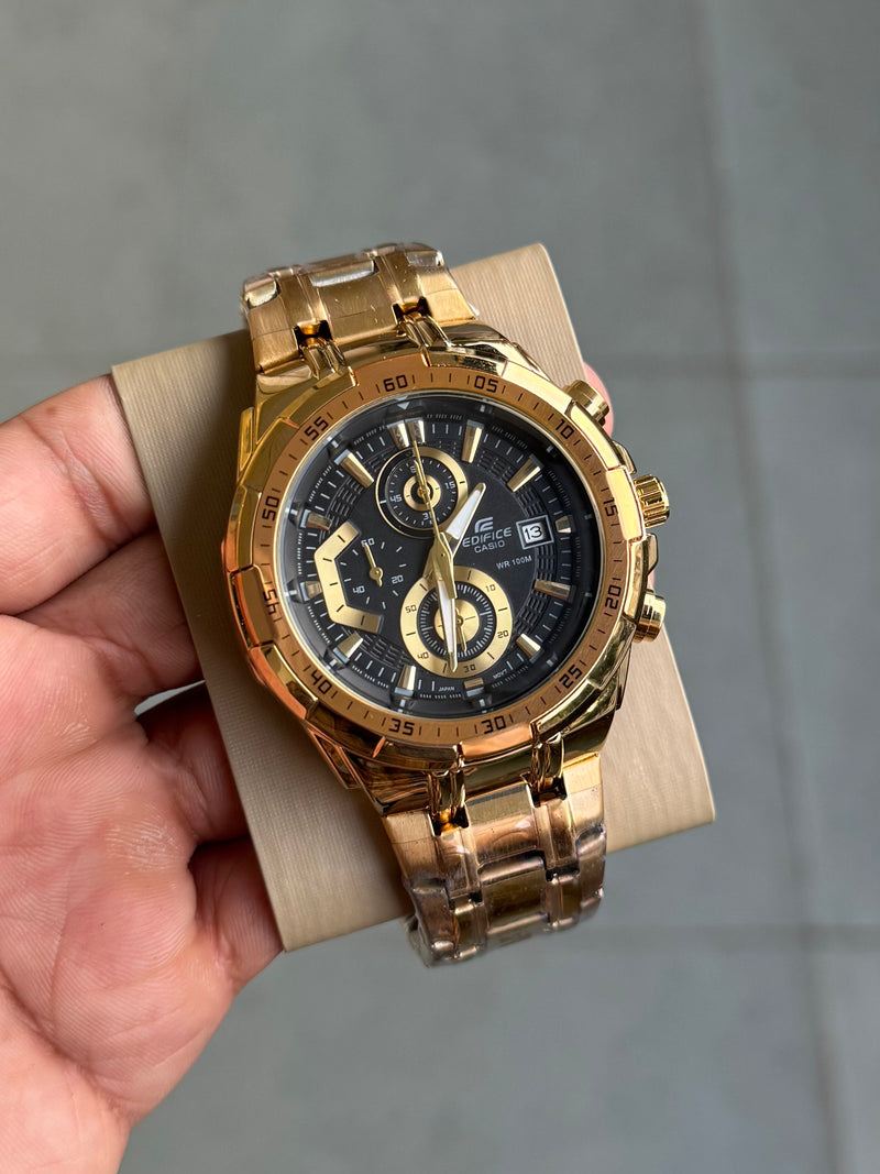 Edifice 539 Gold Black Dial