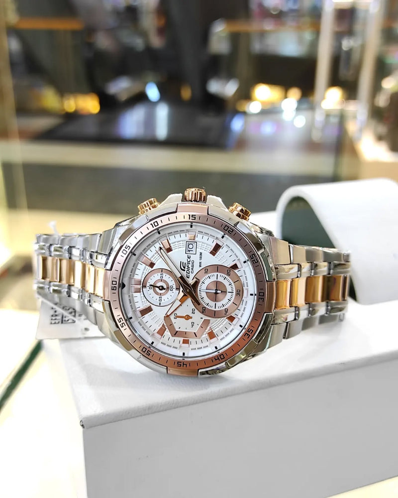 EdiFice 539 Rose Gold White Dial