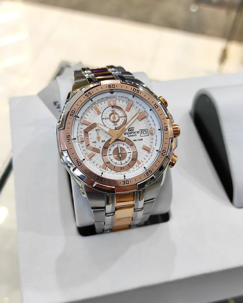 EdiFice 539 Rose Gold White Dial