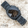 Chronograph Black Stainless Steel And  Brown Leather And metal strap  Watch